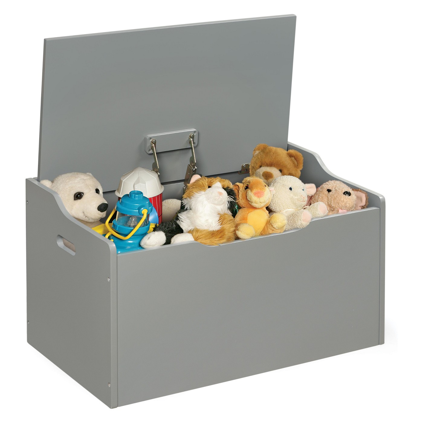 Caja de almacenamiento de juguetes de MDF gris para niños