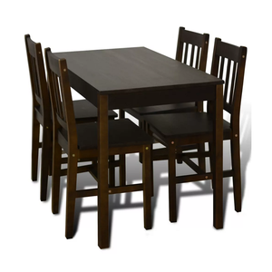 Mesa y sillas de madera maciza para comedor