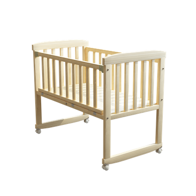 Cuna de madera para bebé con mosquitera